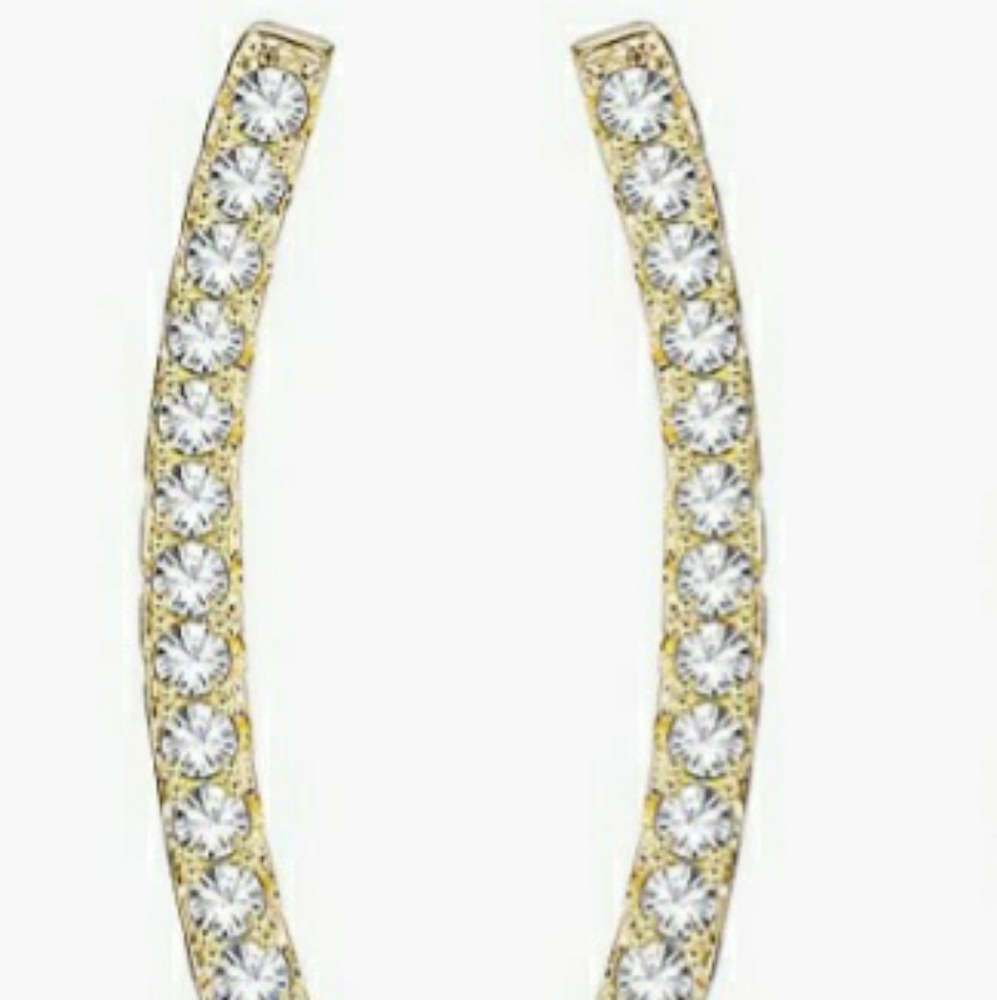 Gold tone hypoallergenic cz bar ear crawler